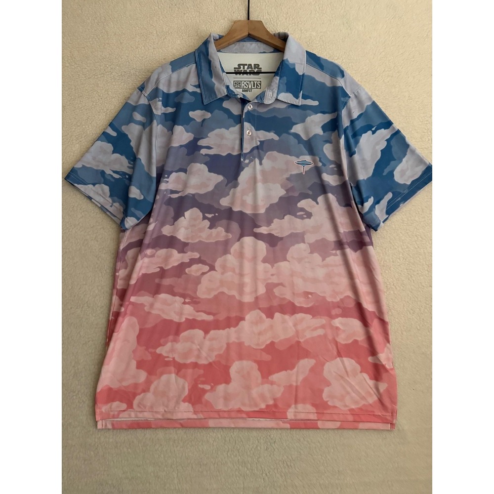 RSVLTS BRKFST Star Wars Polo Shirt Mens 2XL Multicolor Cloud Golf Performance